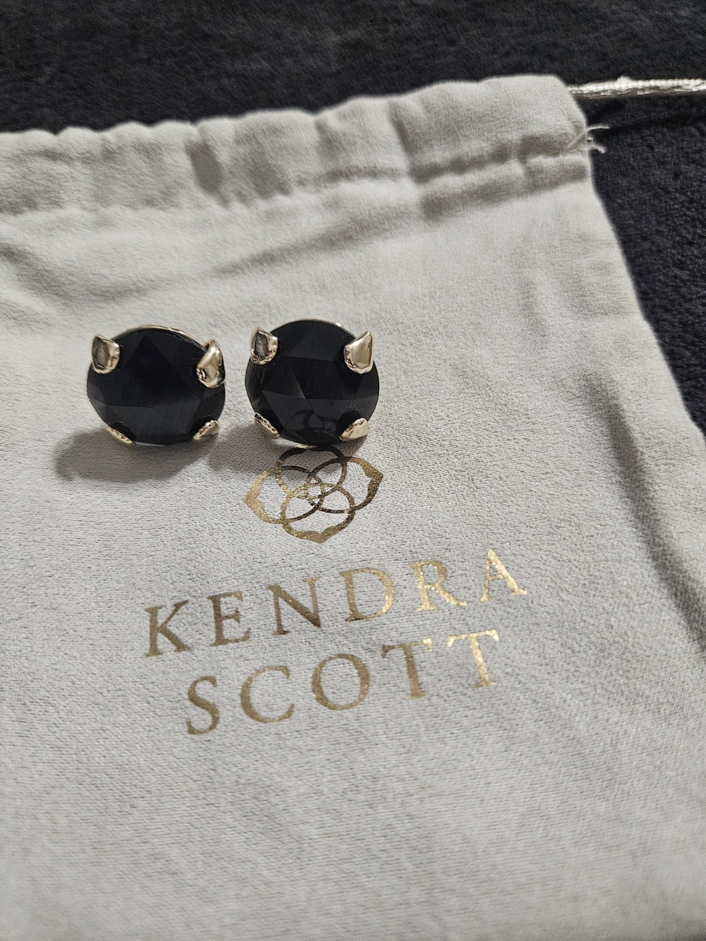 Kendra Scott Black Faceted Stud Earrings